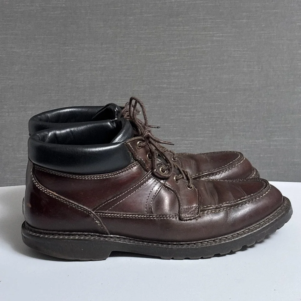 Vibram Gumlite Boots 11.5 AA Brown Moc Toe‎ Lug Leather Work Grunge Chukka